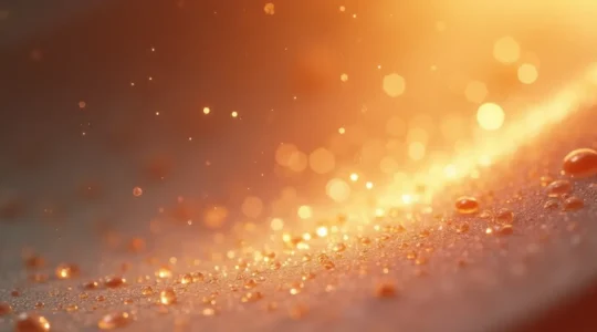 Detaillierte Darstellung der Hautstruktur mit glatten, strahlenden Hautzellen nach sanftem Peeling; zeigt den Kontrast zwischen matter, schuppiger Oberfläche und revitalisierter, leuchtender Haut mit optimaler Zellerneuerung