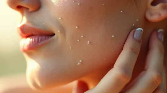 Visualisierung einer klaren Haut mit feineren Poren, die Gesundheit und Reinheit symbolisiert