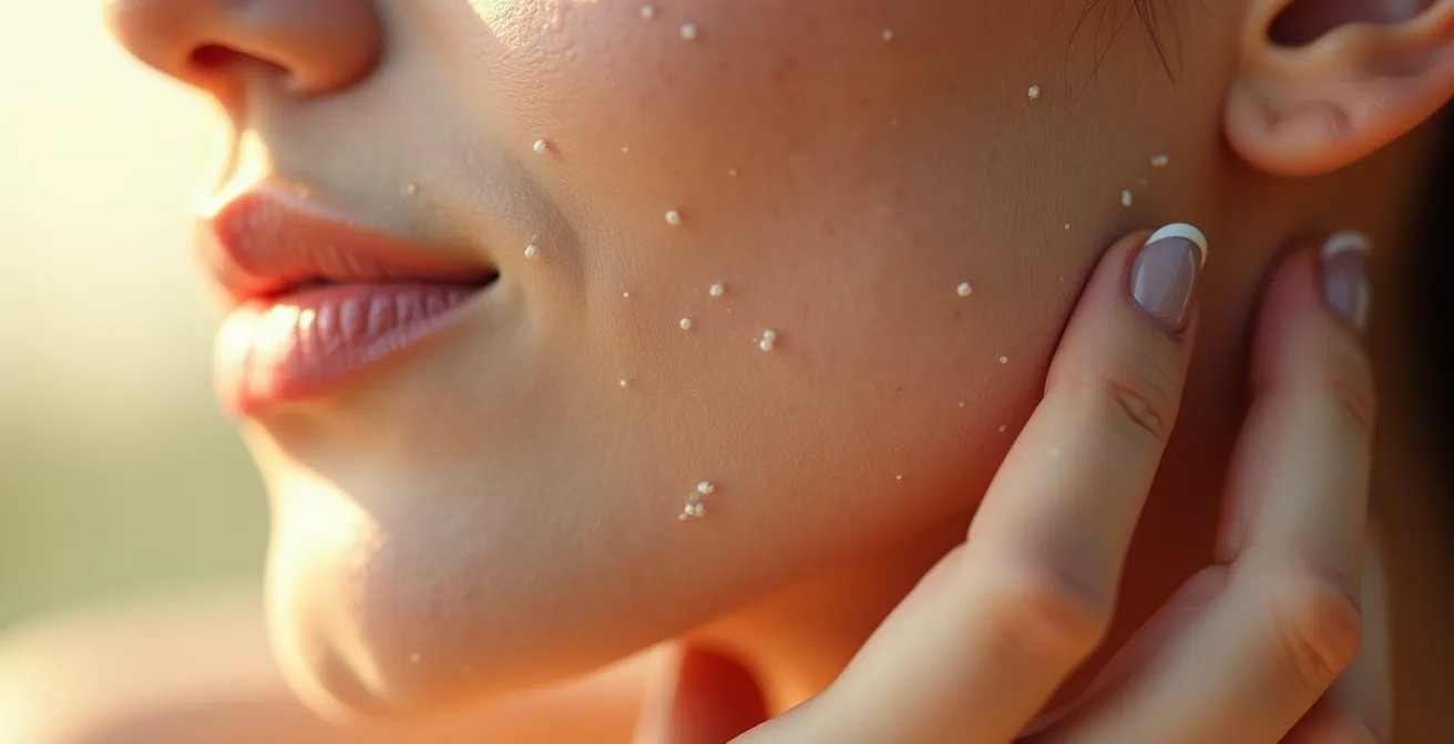 Visualisierung einer klaren Haut mit feineren Poren, die Gesundheit und Reinheit symbolisiert