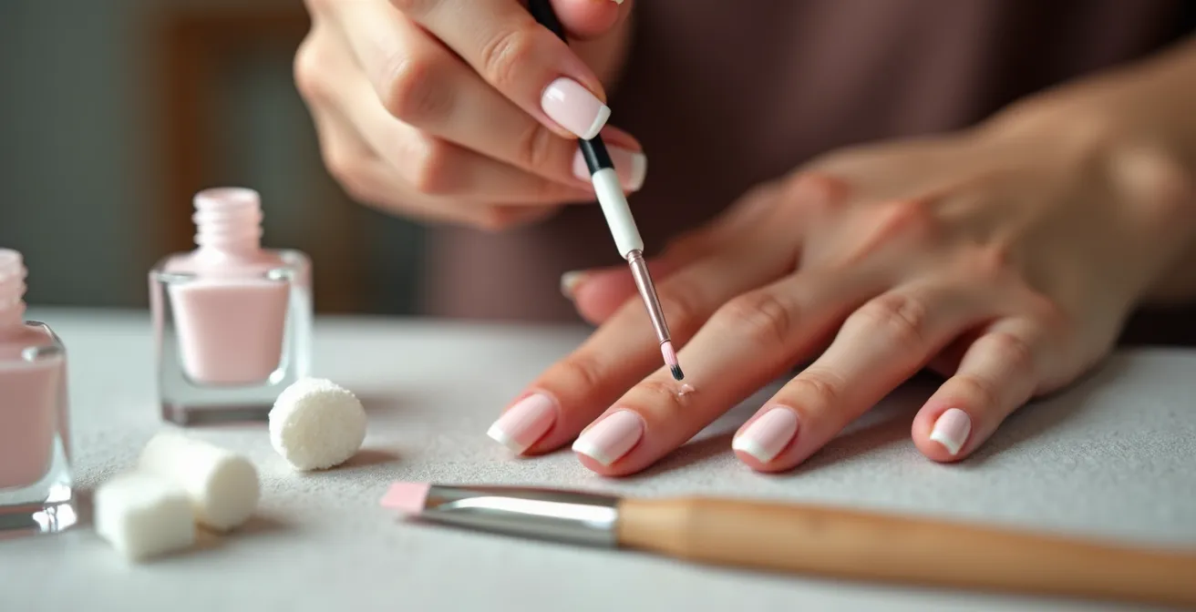 Professionelle Anwendung der Drei-Schichten-Technik beim Nagellackieren