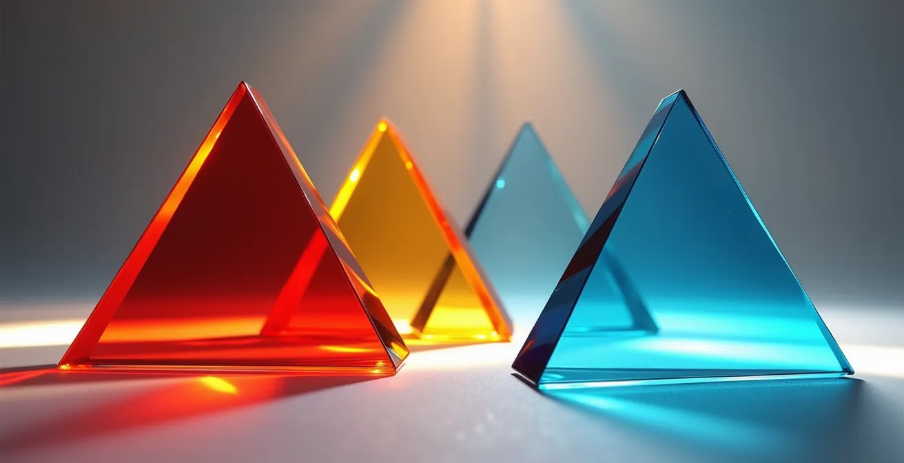 Symbolische Darstellung verschiedener Nagellackfarben und ihrer emotionalen Wirkung