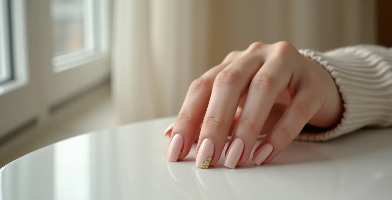 Elegante Hand mit dezent dosierten Trend-Akzenten auf einzelnen Nägeln