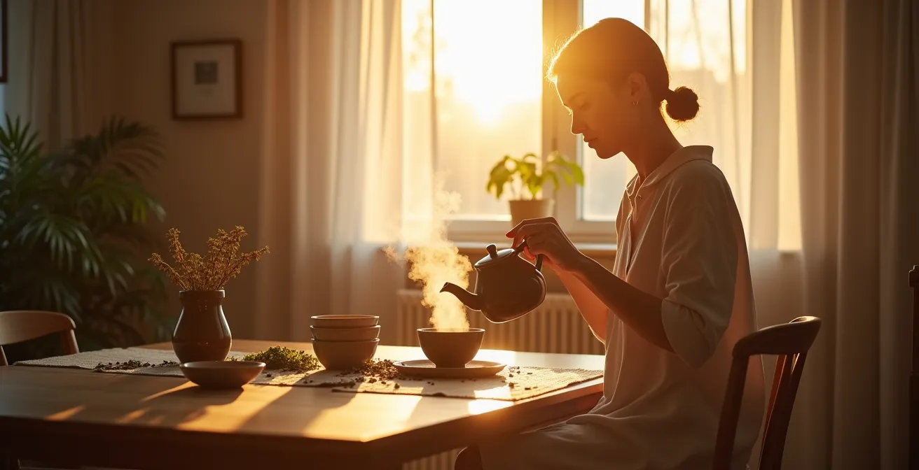Achtsames Kräutertee-Ritual als Moment der Selbstfürsorge