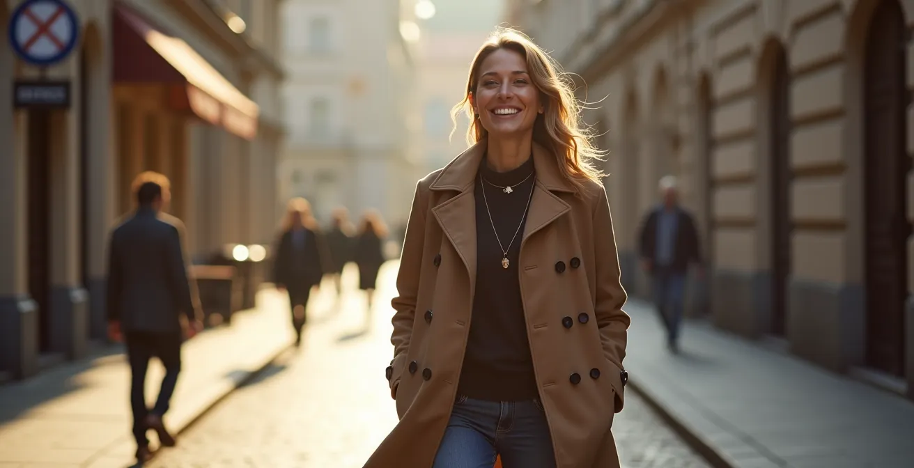 Eleganter Mantel mit subtilen funktionalen Details für den deutschen Alltag
